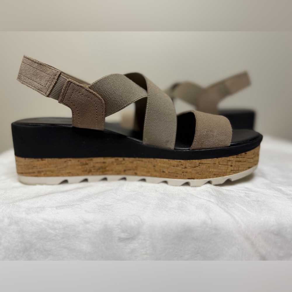 SOREL Women’s Cameron Flatform Leather Sandal Size 9.5 - Picture 12 of 14